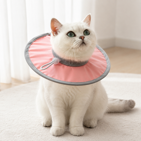 Pure Pink Soft Waterproof Elizabethan Collar for Cats & Dogs S Size - Adjustable Anti-Licking Recovery Cone After Surgery