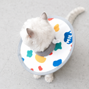 Milk Pattern Soft Waterproof Elizabethan Collar for Cats & Dogs L Size - Adjustable Anti-Licking Recovery Cone After Surgery