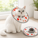 Red Cherry Soft Waterproof Elizabethan Collar for Cats & Dogs L Size - Adjustable Anti-Licking Recovery Cone After Surgery Soft Waterproof Elizabethan Collar for Cats & Dogs L Size - Adjustable Anti-Licking Recovery Cone After Surgery