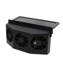 Black Triple Outlet Car Window Ventilation and Exhaust Fan - Solar & USB Plug in, 4500 RPM Air Circulation and Foldable Space Saving, Remove Heat Odors Smoke and Stale Air for Most Vehicles without Anti-Pinch Feature