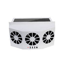 White Triple Outlet Car Window Ventilation and Exhaust Fan - Solar & USB Plug in, 4500 RPM Air Circulation and Foldable Space Saving, Remove Heat Odors Smoke and Stale Air for Most Vehicles without Anti-Pinch Feature