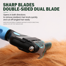Orange Dual Sided Pet Knot Cutter for Dogs & Cats - 17 / 9 Tooth Undercoat Grooming Rake with Non-Slip TPR Handle, Perfect Long Fur Remove Tangles Mats Knots