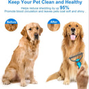 Orange Dual Sided Pet Knot Cutter for Dogs & Cats - 17 / 9 Tooth Undercoat Grooming Rake with Non-Slip TPR Handle, Perfect Long Fur Remove Tangles Mats Knots