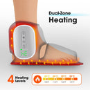 Air Compression Heated Foot Massager, Sole & Ankle Dual Zone Kneading with 4 Intensities, 4 Temp and 3 Airbag Massage Modes - Cordless USB Rechargeable and 360°Wrap Around Design for Home Relaxation Gift & Pain Relief Therapy