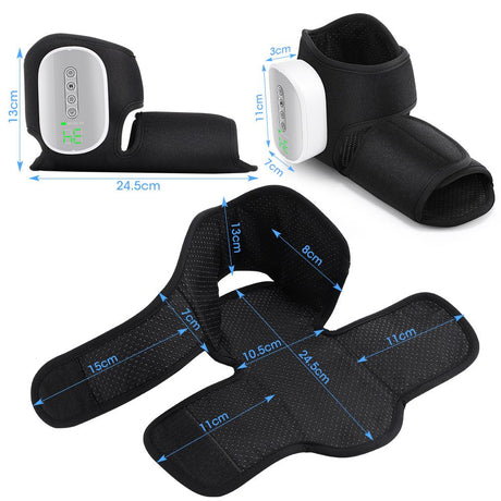 Air Compression Heated Foot Massager, Sole & Ankle Dual Zone Kneading with 4 Intensities, 4 Temp and 3 Airbag Massage Modes - Cordless USB Rechargeable and 360°Wrap Around Design for Home Relaxation Gift & Pain Relief Therapy
