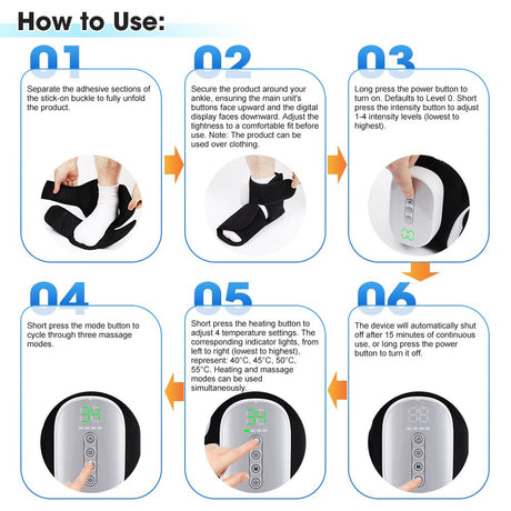 Air Compression Heated Foot Massager, Sole & Ankle Dual Zone Kneading with 4 Intensities, 4 Temp and 3 Airbag Massage Modes - Cordless USB Rechargeable and 360°Wrap Around Design for Home Relaxation Gift & Pain Relief Therapy