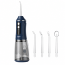 Blue Rechargeable Water Flosser Oral Irrigator with 3 Pressure Modes & 4 Nozzles - 380ml Detachable Tank, Type-C Charging, 0.6MM Fine Water Flow and 1600 Pulses Per Minute