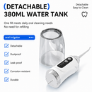 Pink Rechargeable Water Flosser Oral Irrigator with 3 Pressure Modes & 4 Nozzles - 380ml Detachable Tank, Type-C Charging, 0.6MM Fine Water Flow and 1600 Pulses Per Minute