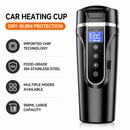 500ML White Large Stainless Steel Car Electric Heated Travel Mug - 12V & 24V Vehicle Smart Insluted Cup with 100℃ Control, 270° Flip Lid, LCD Touch Display and Leak Resistant Design