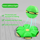 Green LED Transforming Flying Disc Ball Toy with Music & No Light - Soft EVA Bounce Ball and Frisbee Shape Switchable Outdoor Interactive Soccer Toy for Exercise and Fun
