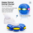 Green LED Transforming Flying Disc Ball Toy with Music & 3 Light - Soft EVA Bounce Ball and Frisbee Shape Switchable Outdoor Interactive Soccer Toy for Exercise and Fun