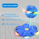 Blue LED Transforming Flying Disc Ball Toy with Music & 6 Light - Soft EVA Bounce Ball and Frisbee Shape Switchable Outdoor Interactive Soccer Toy for Exercise and Fun