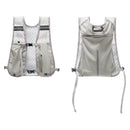 Grey Lightweight Running Hydration Vest Backpack - Breathable Mesh Reflective Sports Pack with 4 Straps, Water Bottle / Phone Holder and Back Zipper Pocket for Marathon Hiking Cycling Trail Running