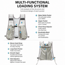Grey Lightweight Running Hydration Vest Backpack - Breathable Mesh Reflective Sports Pack with 4 Straps, Water Bottle / Phone Holder and Back Zipper Pocket for Marathon Hiking Cycling Trail Running