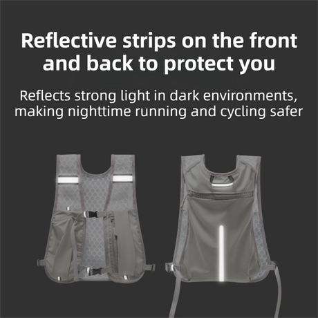 Cyan Lightweight Running Hydration Vest Backpack - Breathable Mesh Reflective Sports Pack with 4 Straps, Water Bottle / Phone Holder and Back Zipper Pocket for Marathon Hiking Cycling Trail Running