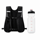 Black Lightweight Running Hydration Vest Backpack + 500ML Water Bottle - Breathable Mesh Reflective Sports Pack with 4 Straps, Cup / Phone Holder and Back Zipper Pocket for Marathon Hiking Cycling Trail Running