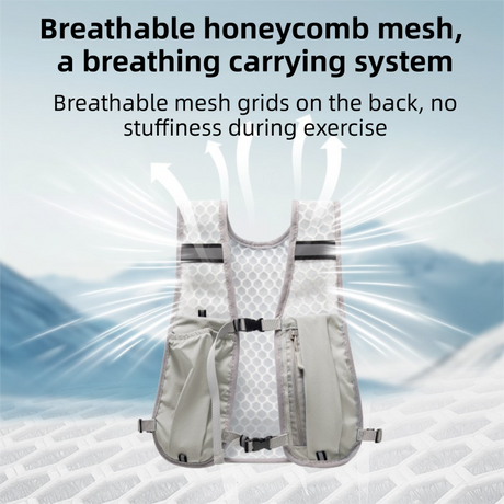 Green Lightweight Running Hydration Vest Backpack + 500ML Water Bottle - Breathable Mesh Reflective Sports Pack with 4 Straps, Cup / Phone Holder and Back Zipper Pocket for Marathon Hiking Cycling Trail Running
