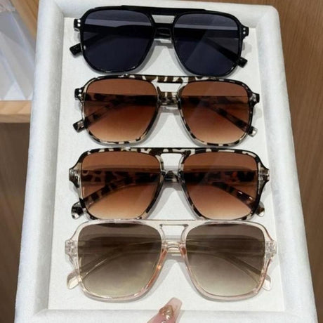 4 Pairs Y2K Style Aviator Sunglasses Set for Men and Women - UV400 Protection, PC Frame Fashion Driving Glasses Lightweight Retro Eyewear Style 1