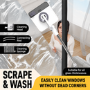 Lightweight Interior & Exterior Window Cleaner with 160CM Extendable Aluminium Pole & 3 Cleaning Pad - 2-in-1 360° Rotating Microfibre Scrubber and Squeegee for Most Household High Rise Windows