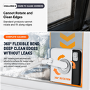 Lightweight Interior & Exterior Window Cleaner with 160CM Extendable Aluminium Pole & 3 Cleaning Pad - 2-in-1 360° Rotating Microfibre Scrubber and Squeegee for Most Household High Rise Windows