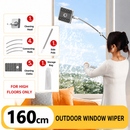 Lightweight Interior & Exterior Window Cleaner with 160CM Extendable Aluminium Pole & 5 Cleaning Pad - 2-in-1 360° Rotating Microfibre Scrubber and Squeegee for Most Household High Rise Windows