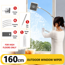 Lightweight Interior & Exterior Window Cleaner with 160CM Extendable Aluminium Pole & 8 Cleaning Pad - 2-in-1 360° Rotating Microfibre Scrubber and Squeegee for Most Household High Rise Windows
