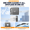 Lightweight Interior & Exterior Window Cleaner with 160CM Extendable Aluminium Pole & 8 Cleaning Pad - 2-in-1 360° Rotating Microfibre Scrubber and Squeegee for Most Household High Rise Windows