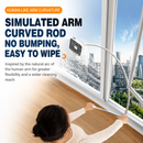 Lightweight Interior & Exterior Window Cleaner with 110cm Extendable Aluminium Pole & 3 Cleaning Pad - 2-in-1 360° Rotating Microfibre Scrubber and Squeegee for Most Household High Rise Windows