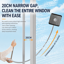 Lightweight Interior & Exterior Window Cleaner with 130CM Extendable Aluminium Pole & 5 Cleaning Pad - 2-in-1 360° Rotating Microfibre Scrubber and Squeegee for Most Household High Rise Windows