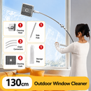 Lightweight Interior & Exterior Window Cleaner with 130CM Extendable Aluminium Pole & 8 Cleaning Pad - 2-in-1 360° Rotating Microfibre Scrubber and Squeegee for Most Household High Rise Windows