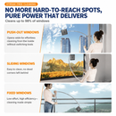 Lightweight Interior & Exterior Window Cleaner with 160CM Extendable Aluminium Pole & Cleaning Pad - 2-in-1 360° Rotating Microfibre Scrubber and Squeegee for Most Household High Rise Windows