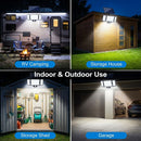 333 LED Outdoor Wall Light Integrated Solar Panel and 3 Sensor Modes (2 Pack), 4 Head Adjustable LED Security Light, IP65 All Weather Waterproof Remote Control Garden Lamp