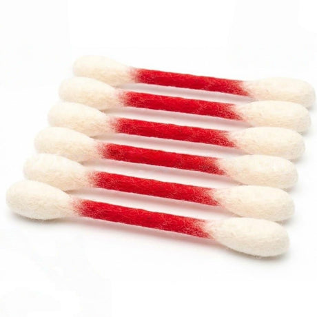 6 Pack Red Cotton Swab Stick Cat Toys with Catnip - Durable for Chew, 15cm Soft Plush Teaser Kitty Toy Gift for Boredom Anxiety Exercise Play