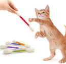 6 Pack Green Cotton Swab Stick Cat Toys with Catnip - Durable for Chew, 15cm Soft Plush Teaser Kitty Toy Gift for Boredom Anxiety Exercise Play