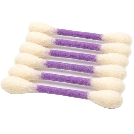 6 Pack Purple Cotton Swab Stick Cat Toys with Catnip - Durable for Chew, 15cm Soft Plush Teaser Kitty Toy Gift for Boredom Anxiety Exercise Play