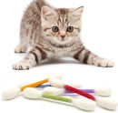 6 Pack Purple Cotton Swab Stick Cat Toys with Catnip - Durable for Chew, 15cm Soft Plush Teaser Kitty Toy Gift for Boredom Anxiety Exercise Play