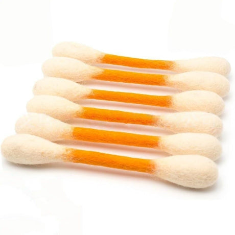 6 Pack Orange Cotton Swab Stick Cat Toys with Catnip - Durable for Chew, 15cm Soft Plush Teaser Kitty Toy Gift for Boredom Anxiety Exercise Play