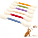6 Pack Colorful Cotton Swab Stick Cat Toys with Catnip - Durable for Chew, 15cm Soft Plush Teaser Kitty Toy Gift for Boredom Anxiety Exercise Play