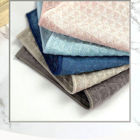 20 Pack Microfibre Waffle Cleaning Rag Set - Super Absorbent Durable Kitchen Lock-Stitched Towel, Reusable Lint-Free Dish Cloth 25x25cm of 5 Colors
