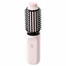 Pink 2 in 1 Wireless Hair Straightener and Curler Brush - Lightweight Ceramic Negative Ion Hair Styler with 4 Adjustable Temps and Anti-Scald Dense Comb Teeth, TypeC Charging