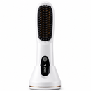 White 4D Straight Hair Comb and Negative Ionic Styler with Dual MCH Ceramic Fast Heating, Anti-Scald Round Comb Teeth, 3 Levels Temp LCD Display and Charging Dock