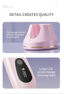 White 4D Straight Hair Comb and Negative Ionic Styler with Dual MCH Ceramic Fast Heating, Anti-Scald Round Comb Teeth, 3 Levels Temp LCD Display and Charging Dock