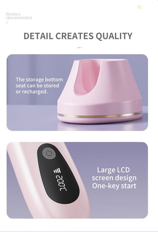 Black 4D Straight Hair Comb and Negative Ionic Styler with Dual MCH Ceramic Fast Heating, Anti-Scald Round Comb Teeth, 3 Levels Temp LCD Display and Charging Dock