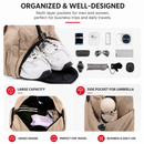 Blue Large Capacity Waterproof Travel Duffel Bag with Shoe Compartment & Padded Sponge Handles - Lightweight Muti Pockets Gym Crossbody Bag and Airplane Carry On Tote, 44 x 25 x 23CM