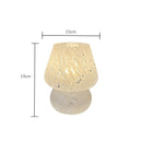 White Speckled All Glass Mushroom Table Lamp - Bedside Soft Ambient Night Light, USB Plug with 3 Colors Temperature Adjustable Dimming, 2 Pack White Marble
