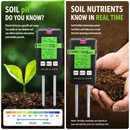6 in 1 HD Digital Display Soil Tester (2 Pack) - PH Moisture Temperature Fertility Light Meter Plant, 90 Degree Rotation and Simple Battery Power