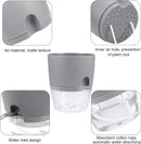 3 Pack Grey Indoor Self Watering Planter Pot - 6 Inch Double Layer Rempvable Plastic Flower Pot with Extra Large Water Storage and Cotton Rope for All House Plants, Flowers, Herbs