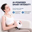 White 22-Head Electric Neck Back Massager with AI Dynamic Strength Adjustment and Soothing Red Light - Rechargeable Full Body Deep Tissue Fascia Gun, Mutifunction Hands-Free Operation