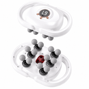 White 12-Head Electric Neck Back Massager with AI Dynamic Strength Adjustment and Soothing Red Light - Rechargeable Full Body Deep Tissue Fascia Gun, Mutifunction Hands-Free Operation