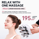 White 12-Head Electric Neck Back Massager with AI Dynamic Strength Adjustment and Soothing Red Light - Rechargeable Full Body Deep Tissue Fascia Gun, Mutifunction Hands-Free Operation